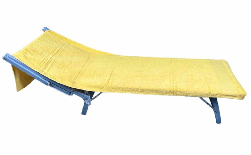TELO MARE PER LETTINO IN SPUGNA DI COTONE 70x205 TINTA UNITA CON 3 TASCHE POSTERIORI COLORE GIALLO