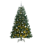 Albero Natale Incernierato con 300 LED e Palline 180 cm