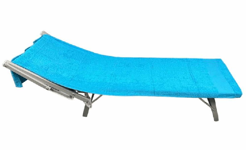 TELO MARE PER LETTINO IN SPUGNA DI COTONE 70x205 TINTA UNITA CON 3 TASCHE POSTERIORI COLORE AZZURRO