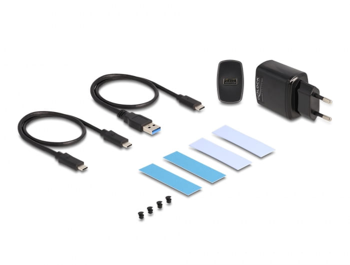 Delock-Custodia-esterna-USB-20-Gbps-per-2-SSD-M.2-NVMe-PCIe-con-presa-USB-Type-C-e-RAID---senza-attrezzi