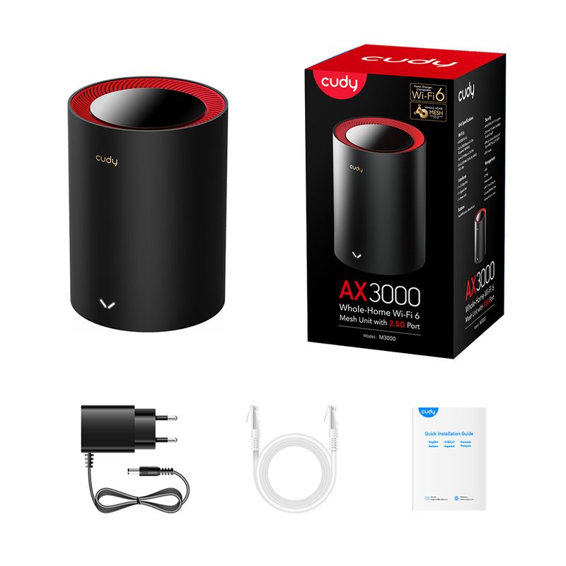 Cudy-AX3000-WiFi-6-Mesh-System-AX3000-2.5G-Dual-Band---Supporta-larghezza-di-banda-20-40-80-160-MHz---1x-porta-LAN-10-10