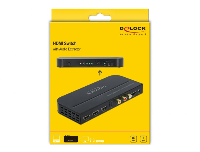 Delock-Switch-HDMI-3-ingressi-HDMI-a-1-uscita-HDMI-4K-60-Hz-con-estrattore-audio