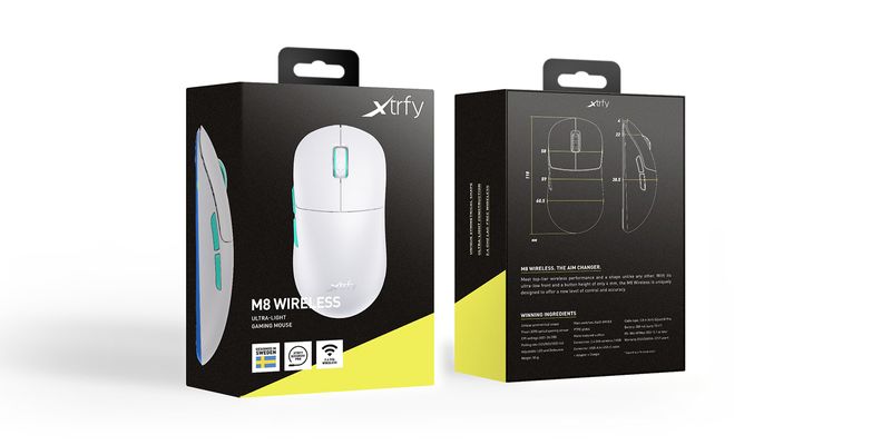 CHERRY-XTRFY-M8-mouse-Giocare-Mano-destra-RF-Wireless-Ottico-26000-DPI