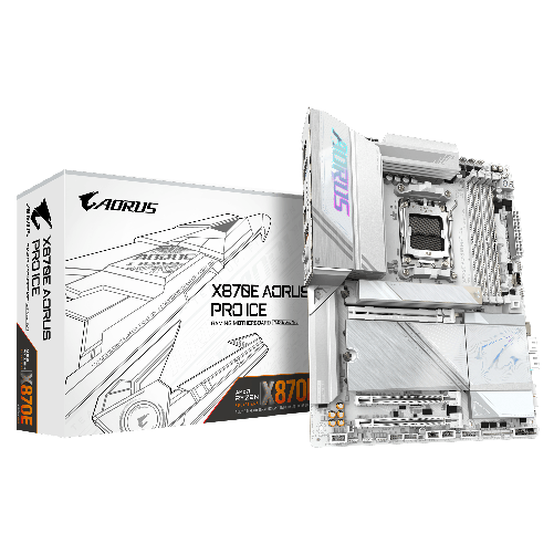 GIGABYTE Scheda madre X870E AORUS PRO ICE - Supporta CPU AMD Ryzen 9000, VRM digitale a 16+2+2 fasi