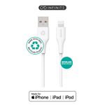 ESTUFF ES601170 cavo Lightning 1 m Bianco (INFINITE USB-A to Lightning - Cable MFI 1m White. Recycled - Plastic. Super S