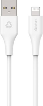 eSTUFF-ES601170-cavo-Lightning-1-m-Bianco--INFINITE-USB-A-to-Lightning---Cable-MFI-1m-White.-Recycled---Plastic.-Super-S