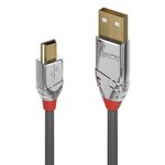 Lindy 36631 cavo USB 1 m USB 2.0 USB A Mini-USB B Grigio (1m USB 2.0 Type A to Mini-B - Cable Cromo Line - Warranty 120M