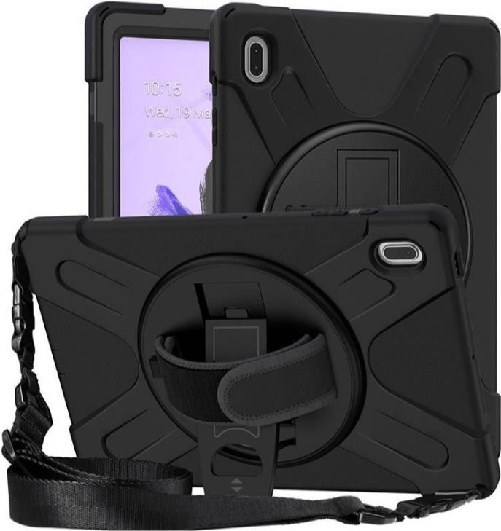 eSTUFF-W126284403-315-cm-12.4-Cover-paraurti-Nero--AUSTIN-Defender-Case-Samsung---Galaxy-Tab-S7-FE-with-hand---strap-and