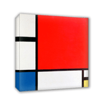 Lupia - Quadro su tela il meglio dell arte 80X80 cm COMPOSITION II - MONDRIAN