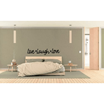 Lupia - Scritta in legno Modern LIVE LAUGH LOVE Colore Nero con cuori 40x150cm spessore 16mm