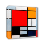 Lupia - Quadro su tela il meglio dell arte 80X80 cm COMPOSITION WITH LARGE - MONDRIAN