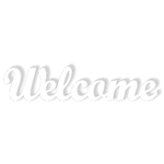 Lupia - Woodwrite Welcome,Scritta in Legno, Bianco, 83x21x1 cm