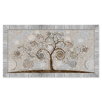 Lupia - Quadro Moderno Camera da letto soggiorno con cornice GIOVY Bianca Argento TREE MIX 60x110 cm con Glitter tema Albero della Vita