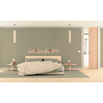 Lupia - Scritta in legno Modern LIVE LAUGH LOVE Colore Natural con cuori ROSSI 40x150cm spessore 16mm