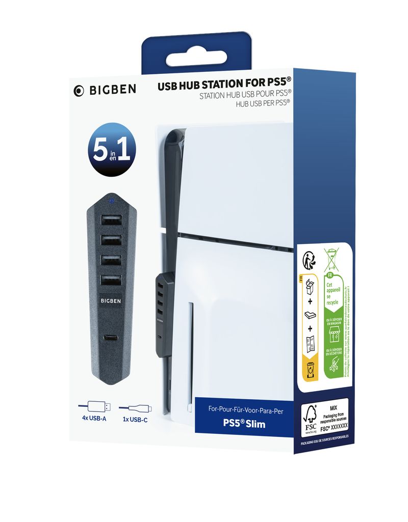 NACON-PS5SUSBHUB-hub-di-interfaccia-Nero