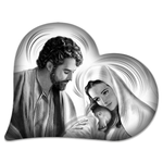 Lupia - Capezzale sacra famiglia in legno HEART NATIVITY GREY 40X50 cm