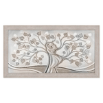 Lupia - Quadro moderno soggiorno camera da letto amore e famiglia con cornice BOSTON Beige 60x110 cm ALBERO ABBRACCIO MIX stampa su pannello in legno