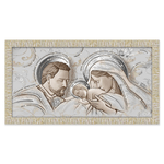 Lupia - Quadro con cornice Sacra Famiglia Giovy Bianca Oro 60x110 cm THE KISS CERAMIC MIX Glitter