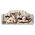 Lupia - Quadro moderno Capezzale sacro angels 42x92 cm CUPIDS BROWN su tavola lavorata