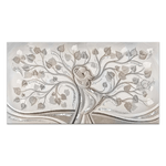 Lupia - Quadro su Tela SHINY con Glitter Argento 77x143 ALBERO ABBRACCIO MIX SILVER