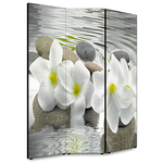 Lupia - Separe' per interni, Divisorio 135,6 x H 176 x P 3,1 cm FLOWER paravento 3 Ante in legno con Tele stampate fronte retro Soggetto unico