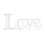 Lupia - Woodwrite Love,Scritta in Legno, Bianco, 45x20x1 cm