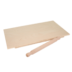 Lupia - Set Spianatoia con Mattarello, asse in Legno di Betulla 30x48,5 cm e Mattarello 30,5 cm Ø 2,5 cm per impastare, stendi pasta