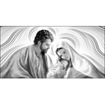 Lupia - Quadro su tela Sacra famiglia canvas DEEP 100X180 NATIVITY GREY