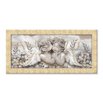 Lupia - Quadro moderno su tela cornice PRINCE 63x133 cm ANGELS IN FLOWERS MIX GOLD