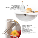 Lupia - Carrello cucina salvaspazio legno Portafrutta multiuso misure 47x39 Altezza 85 cm White Butterfly