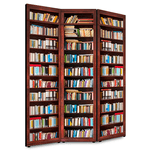 Lupia - Separe' per interni, Divisorio 135,6 x H 176 x P 3,1 cm LIBRERIA paravento 3 Ante in legno con Tele stampate fronte retro Soggetto unico