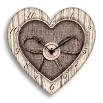 Lupia - Orologio da parete lavorato in Legno 32x32 cm Heart Shabby White