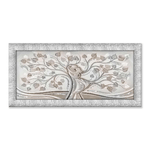 Lupia - Quadro moderno su tela cornice PRINCE 63x133 cm ALBERO ABBRACCIO MIX SILVER