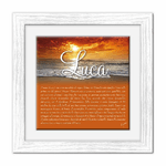 Lupia - Quadro mattonella Ceramica Modern White 29x29 cm con significato del nome Luca