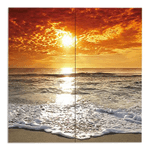 Lupia - Quadro moderno grande su tela WALL 160x160 cm PAESAGGI L'IMMENSO tramonto, set 4 pz tele 80x80 cm per soggiorno camera da letto