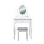 Lupia - Specchiera Toilette tavolo da Trucco Cosmetici 3 Cassetti con Sgabello e Specchio BIANCA 75x40x136 cm