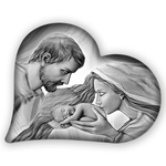 Lupia - Capezzale sacra famiglia in legno HEART HOLY KISS GREY 50x65 cm