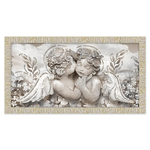 Lupia - Quadro Moderno Camera da letto con cornice GIOVY Bianca Oro ANGELS IN FLOWERS MIX 60x110 cm con Glitter