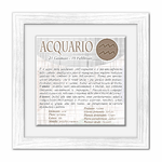 Lupia - Quadro mattonella Ceramica Modern White 29x29 cm con segno zodiacale ACQUARIO