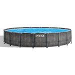 Intex Piscina Prism Greywood 549x122 cm, con pompa filtro, scaletta, telo base, telo copertura