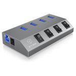 ICY BOX IB-HUB1405 USB 3.2 Gen 1 (3.1 Gen 1) Type-B 5000 Mbit/s Antracite