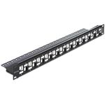 Delock 24 Keystone Ports mit 192 x 149 mm  Abgestufte Anordnung fr geringes bersprechen  Montage in 19" Schrnken 1 HE