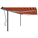 vidaXL Tenda Automatica con Sensore Vento e LED 4x3,5m Arancio Marrone