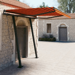 vidaXL Tenda Retrattile Automatica con Pali 3,5x2,5m Arancio e Marrone