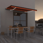 vidaXL Tenda Automatica Sensore Vento e LED 400x350 cm Arancio Marrone