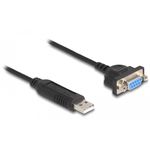 Delock Adattatore da USB 2.0 a RS-232 seriale con connettore seriale compatto con alloggiamento FTDI da 50 cm