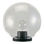 Testa-Palo-1-Luce-Globo-In-Termoplastco-Sfera-A-25-Cm-Nero-Trasparente