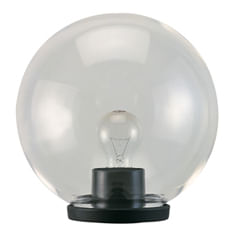 Testa-Palo-1-Luce-Globo-In-Termoplastco-Sfera-A-25-Cm-Nero-Trasparente