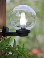 Testa-Palo-1-Luce-Globo-In-Termoplastco-Sfera-A-25-Cm-Nero-Trasparente