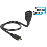 DeLOCK 0.5m, USB2.0 Micro-B/USB2.0-A cavo USB 0,5 m Micro-USB B USB A Nero